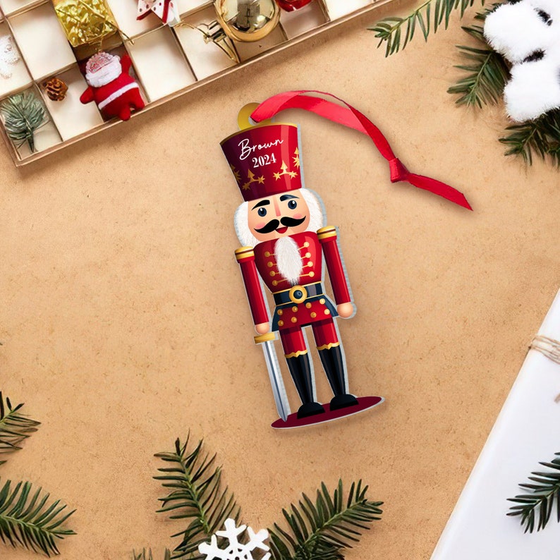 2D Flatten Personalized Nutcracker Ornament, Nutcracker Christmas