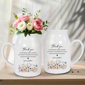 Personalised Thank You Flower Vase, Custom Thank You Gift, Appreciation Gift, Custom Happy Retirement Gift for Coworker, Retired Gift