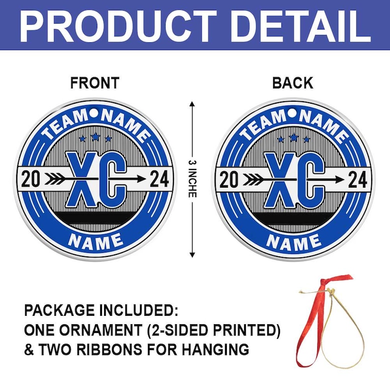 Cross Country Ornament, Personalized Sports Ornament, 2024 Ornament