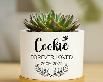 Personalized Dog Memorial Plant Pot,Pet Memorial Planter, Dog Sympathy Gift, Pet Memorial Gift, Loss of Dog Gift,Forever Loved Pet Loss Gift