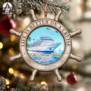 Personalized Cruise Christmas Ornament, Personalized Vacation Keepsake Ornament, Cruise Lover Gift, Christmas Gift for Family Cruise