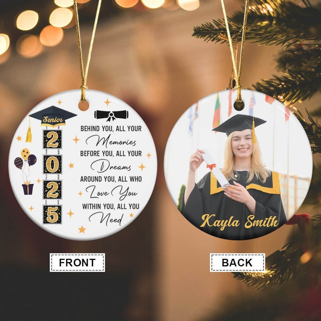 Class of 2025 Ornament for Christmas Personalized, Graduation Ornament With Photo , Senior