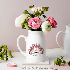 Personalized Teacher Vase, Back to School Gift, Thank You Gift, Gift for Teacher, Appreciation Gift, Custom Teacher&#39;s Name Gift