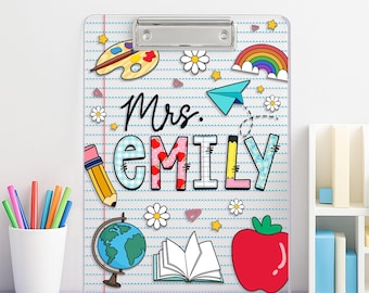 Teacher Appreciation Gifts, Personalized Teacher Clipboard, Custom Acrylic Clipboard With Teacher Name, Teacher Gifts, Back to School Gift