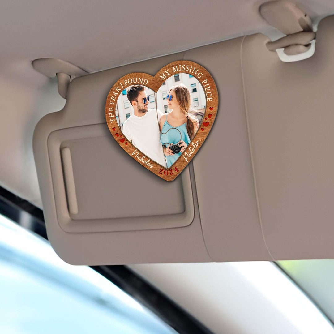 Custom Couple Photo Car Visor Clip, Car Photo Visor