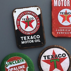 Texaco Motor Oil Fridge Magnet Texaco Gas Refrigerator Magnets Gas Station Garage Decor Small Gifts Men Gift for Husband Dad Grandpa Gifts