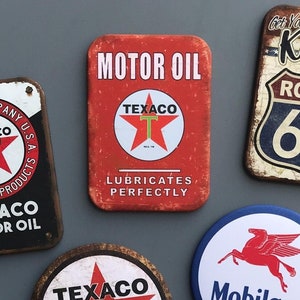 Texaco Motor Oil Fridge Magnet Texaco Gas Refrigerator Magnets Gas Station Garage Decor Small Gifts Men Gift for Husband Dad Grandpa Gifts