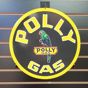Polly Gas Tin Sign 12&quot; Gas Station Theme Wall Decor Garage Decor for Men Man Cave Housewarming Gifts for Dad Husband Boyfriend Grandpa Uncle