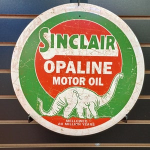 Sinclair Opaline Tin Sign 12&quot; Sinclair Dino Gas Station Signs Dinosaur Wall Decor Boys Bedroom Garage Decor Men Gifts for Grandpa Husband