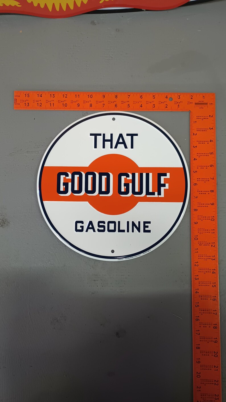 Gulf Gas Tin Sign 12" Old Gulf Gas Signs Garage Decor for Men ...