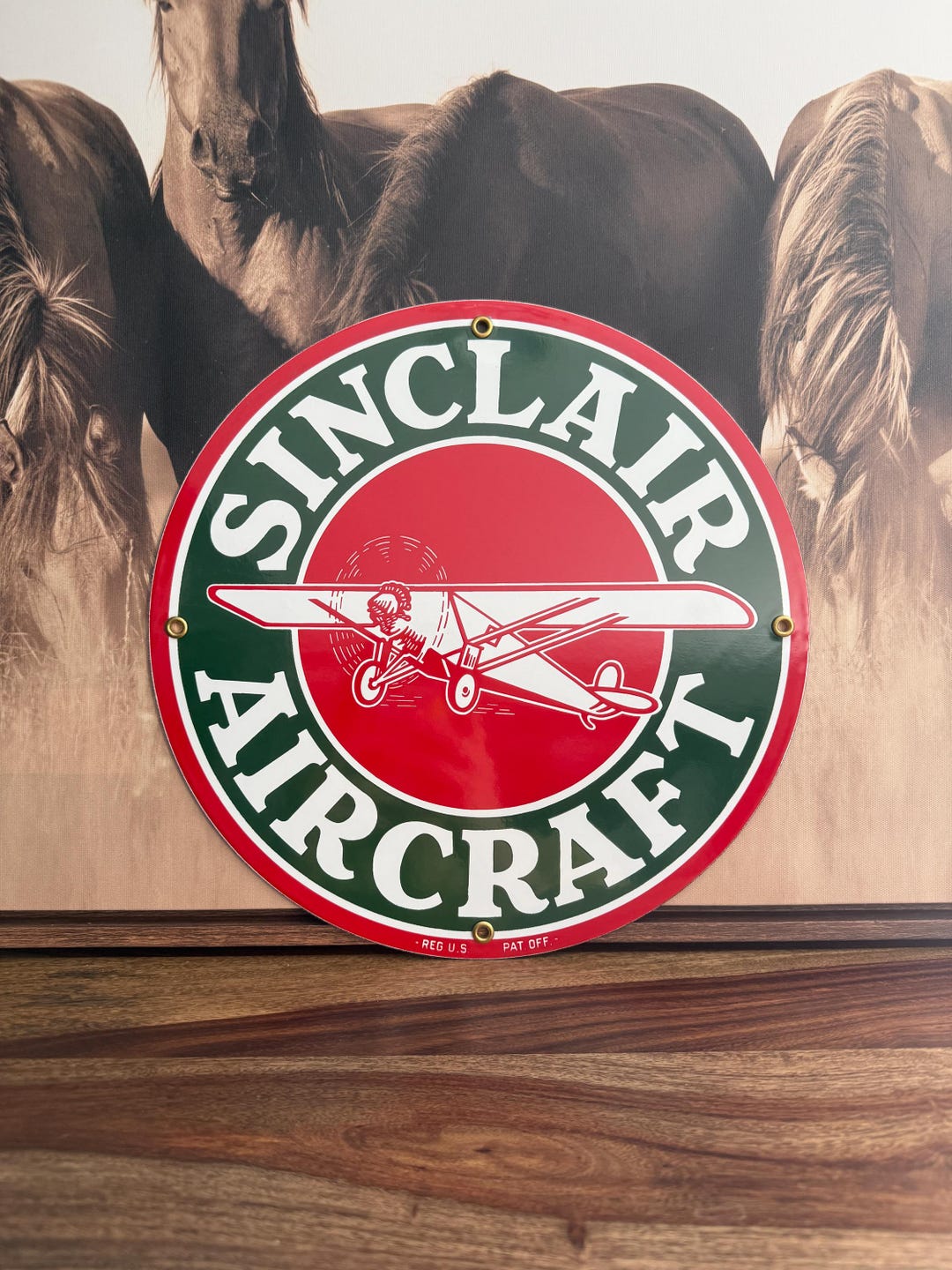 Sinclair Aircraft Porcelain Gas Pump Sign 12 Inch Reproduction Gas Pump ...
