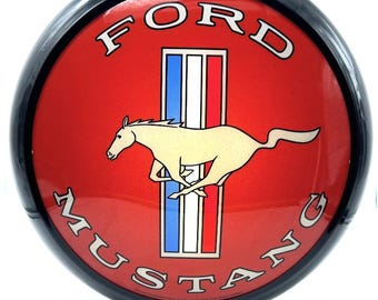13.5" Ford Mustang Gas Pump Globe WITH or WITHOUT Heavy Duty Light Base Ford Garage Decor Men Mechanic Housewarming Gift Mustang Car Club