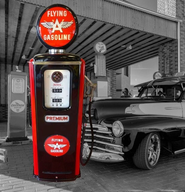 Gas Pump Vintage Vintage Gulf Oil Gas Pump Nozzle Retro Wall