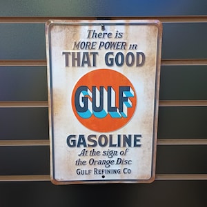 That Good Gulf Small Parking Sign Tin Gulf Gas Station Signs Petro Garage Decor Men Man Cave Wall Decor Boys Bedroom Wall Decor Boy Nursery
