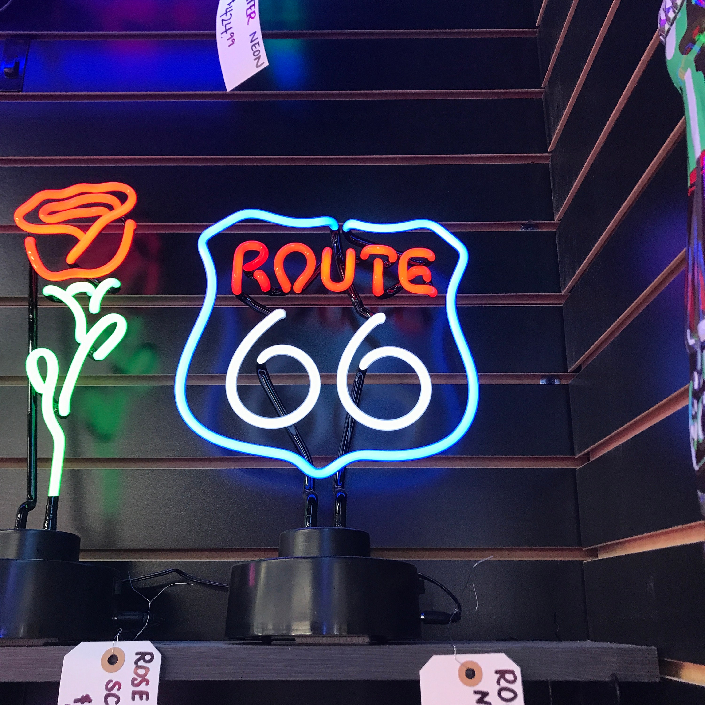 XL 35" Historic Route 66 Neon Sign Vintage Americana Bar Diner Wall ...