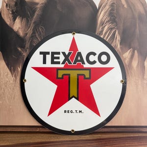 Texaco Vintage Porcelain Sign - Etsy