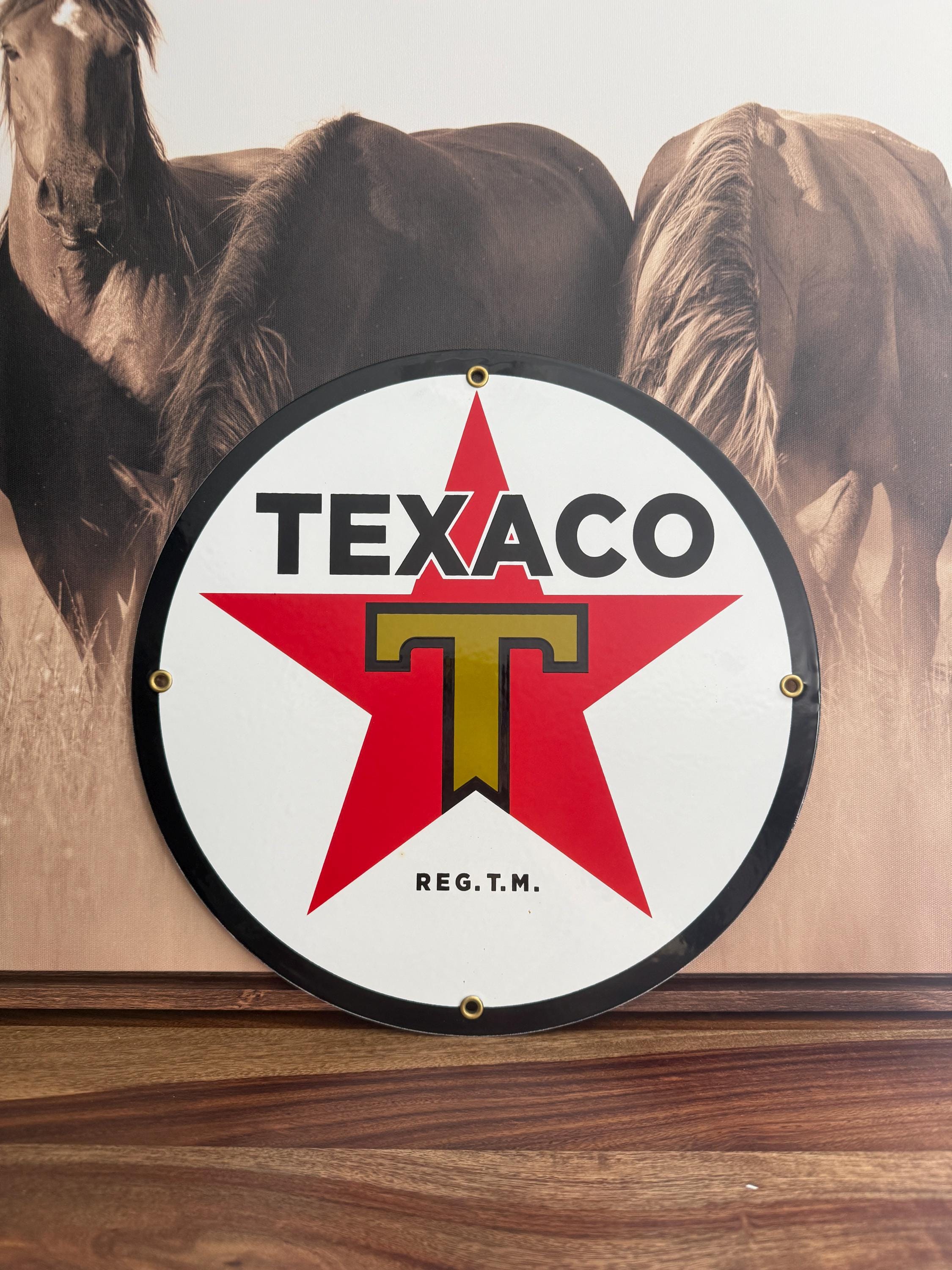 Texaco Porcelain Gas Pump Sign 12 Inch Reproduction Gas Pump Signage ...