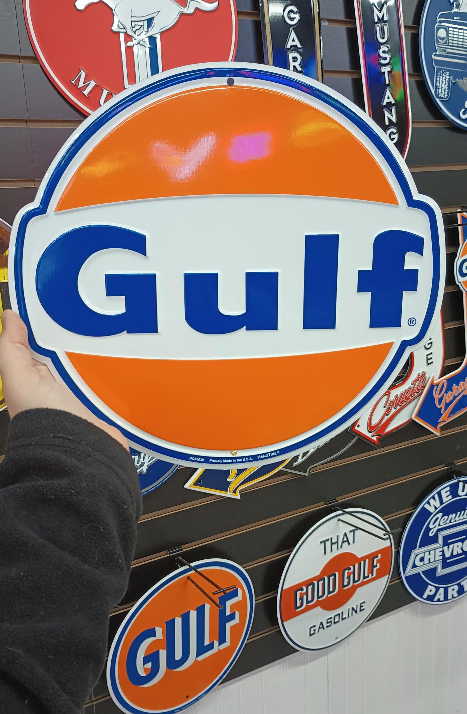 24" New Gulf Gas Tin Sign Gas and Oil Mancave Automotive Wall Decor ...