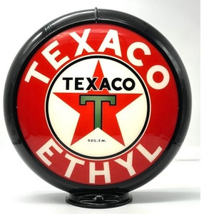 13.5&quot; Texaco Ethyl Gas Pump Globe WITH or WITHOUT Heavy Duty Light Base Texaco Gas Station Garage Decor Men Gift for Dad Grandpa Gifts Uncle