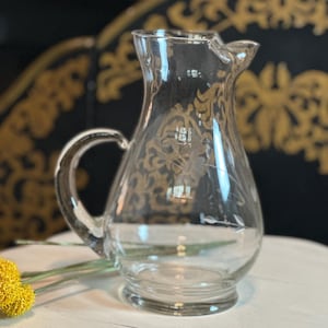 Princess House Etched Glass Pitcher