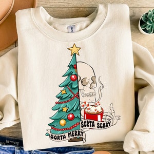 Sorta merry sorta scary png sublimation design download, Merry Christmas png, Christmas png, santa claus png, sublimate designs download