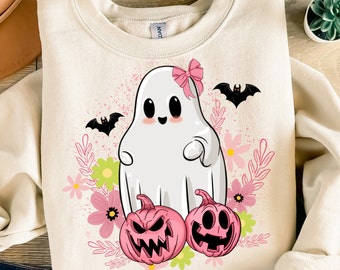 Pink Halloween Ghost PNG, Spooky Season Sublimation (Digital Download)