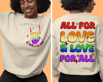 All for love and love for all back png sublimation design download, Pride png, love is love png, LGBTQ+ png, sublimate designs download