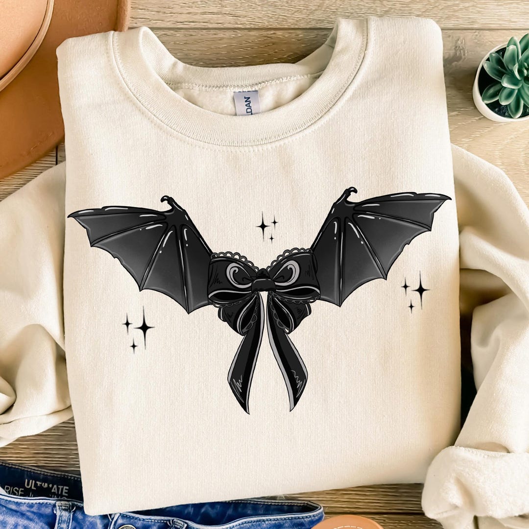Halloween Bat Gothic Coquette Bow Png Sublimation Design Download ...