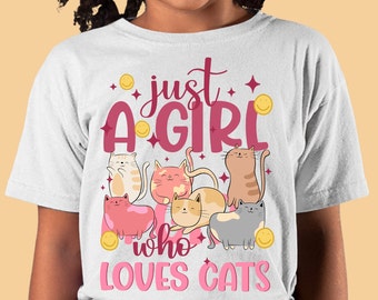 Just a girl who loves cats png sublimation design download, cat love png, funny cats png, cat girl png, cats png, sublimate designs download