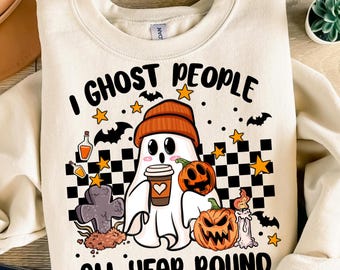 Retro ghost people png sublimation design download, halloween png, ghost png, happy halloween png, sublimate designs download