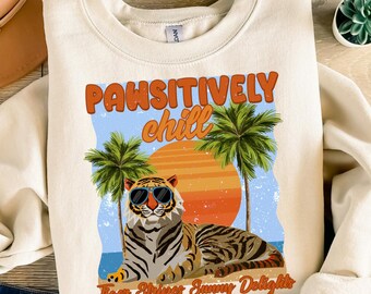 Pawsitively chill png Sublimationsdesign-Download, Tier png, Tiger png, handgezeichneter Tiger png, sublimieren Sie Designs herunterladen