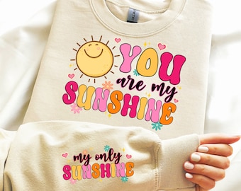 You Are My Sunshine PNG, Groovy Sun Sublimation Design (Digital Download)