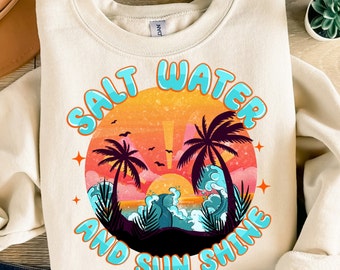 Salzwasser und Sonne leuchten png Sublimationsdesign Download, hallo Sommer png, Sommervibes, salzige Vibes png, sublimieren Sie Designs Download