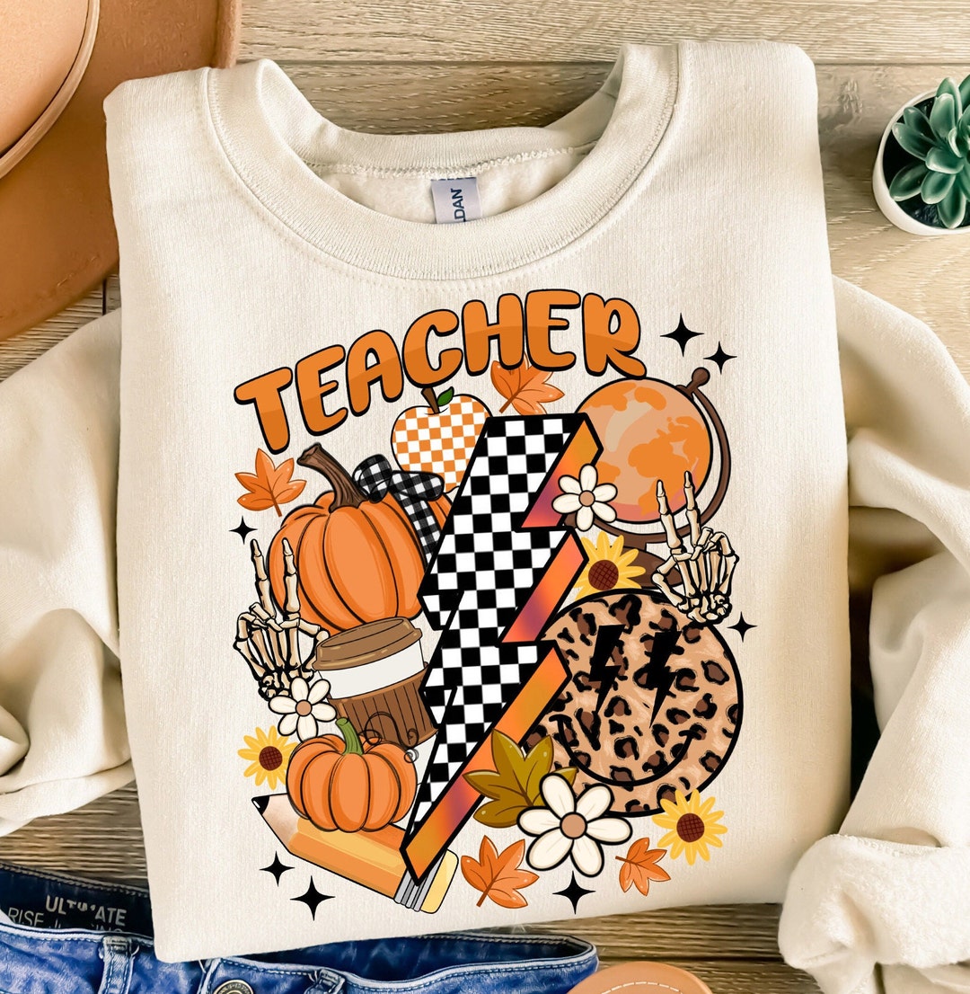 Fall Teacher Png Sublimation Design Download, Fall Png, Fall Vibes Png ...