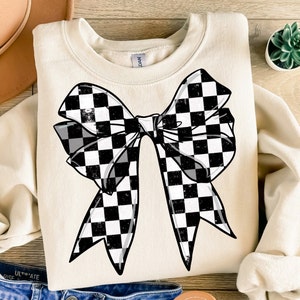 Checkered coquette bow png sublimation design download, race day png, race png, checkered bow png, sublimate designs download