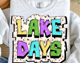 Lake days png sublimation design download, lake love png, hello summer png, fishing png, fish png, sublimate designs download