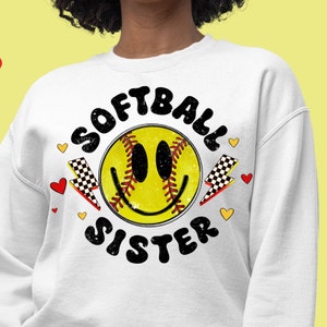 Softball sister png sublimation design download, sports png, Softball png, sister png, game day png, sublimate designs download