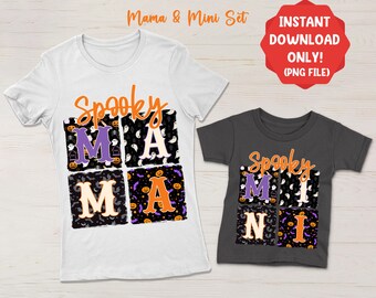 Spooky mama mini set png Sublimation Design Download, Happy Halloween png, Spooky Vibes png, Mama png, Mini png, sublimieren Sie Designs Download