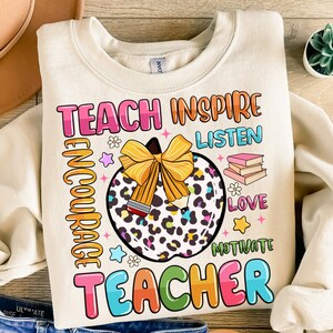 Teacher inspire png sublimation design download, back to school png, Teacher png, Teacher&#39;s Day png, sublimate designs download
