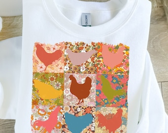 Retro boho chicken farm png sublimation design download, farm life png, farm animals png, chicken png, sublimate designs download