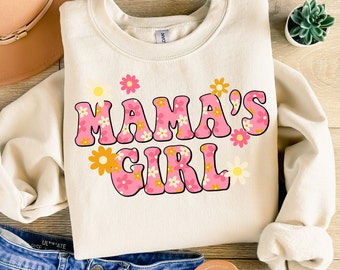 Mama's girl flowers png sublimation design download, Mother's Day png, mama love png, groovy png, mama life png, sublimate designs download