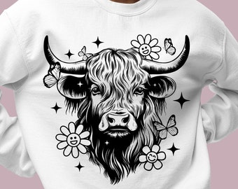 Retro Cow png sublimation design download, hand drawn cow png, cow shirt design png, cute cow png, sublimate designs download
