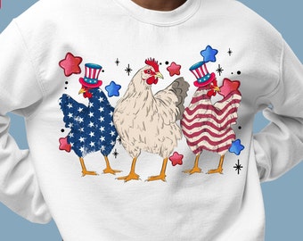 Patriotic USA Chicken PNG, Retro American 4th Of July Png, Independence Day Design, Patriotic Png, Retro American Png, Digital Download