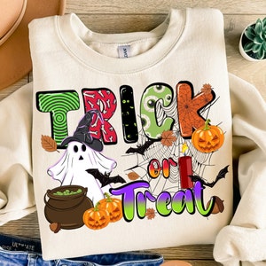 Trick or treat png sublimation design download, Happy Halloween png, spooky season png, Halloween png, sublimation design download