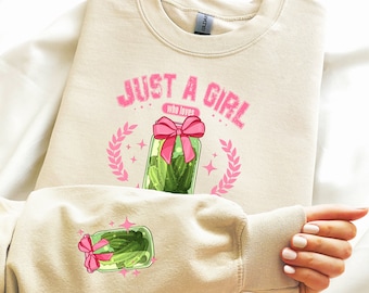 Just a girl who loves pickles college png, hand drawn pickle png, pickle design png, pickle png, sublimate designs download