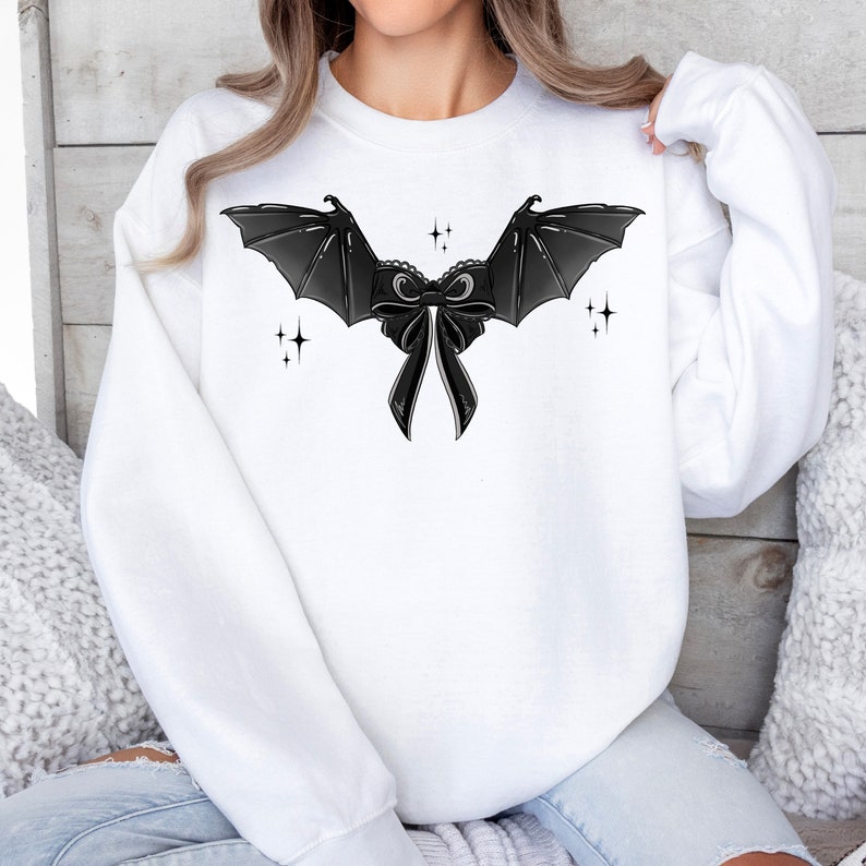 Halloween Bat Gothic Coquette Bow Png Sublimation Design Download ...