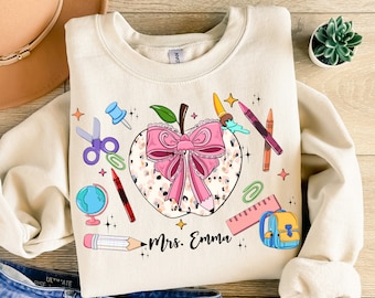 Personalized Teacher png sublimation design download, back to school png, Teacher's Day png, custom name teacher png, sublimate download