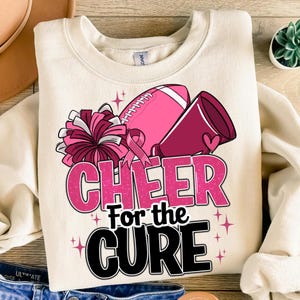 Cheer for the cure png sublimation design download, Breast Cancer Awareness png, Cancer Awareness png, sublimate designs download