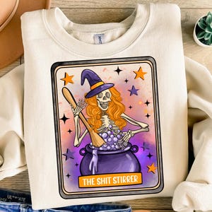 Sarcastic witch tarot card png sublimation design download, halloween png, witchy skeleton png, gothic witchy skull png, sublimate download