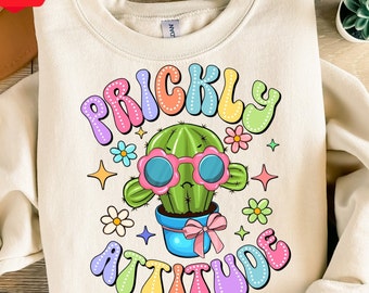 Prickly attitude cactus png sublimation design download, cute cactus png, funny cactus png, prickly attitude png, sublimate designs download